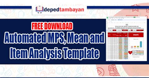 mps in deped|Automated MPS, Mean and Item Analysis Template Download.